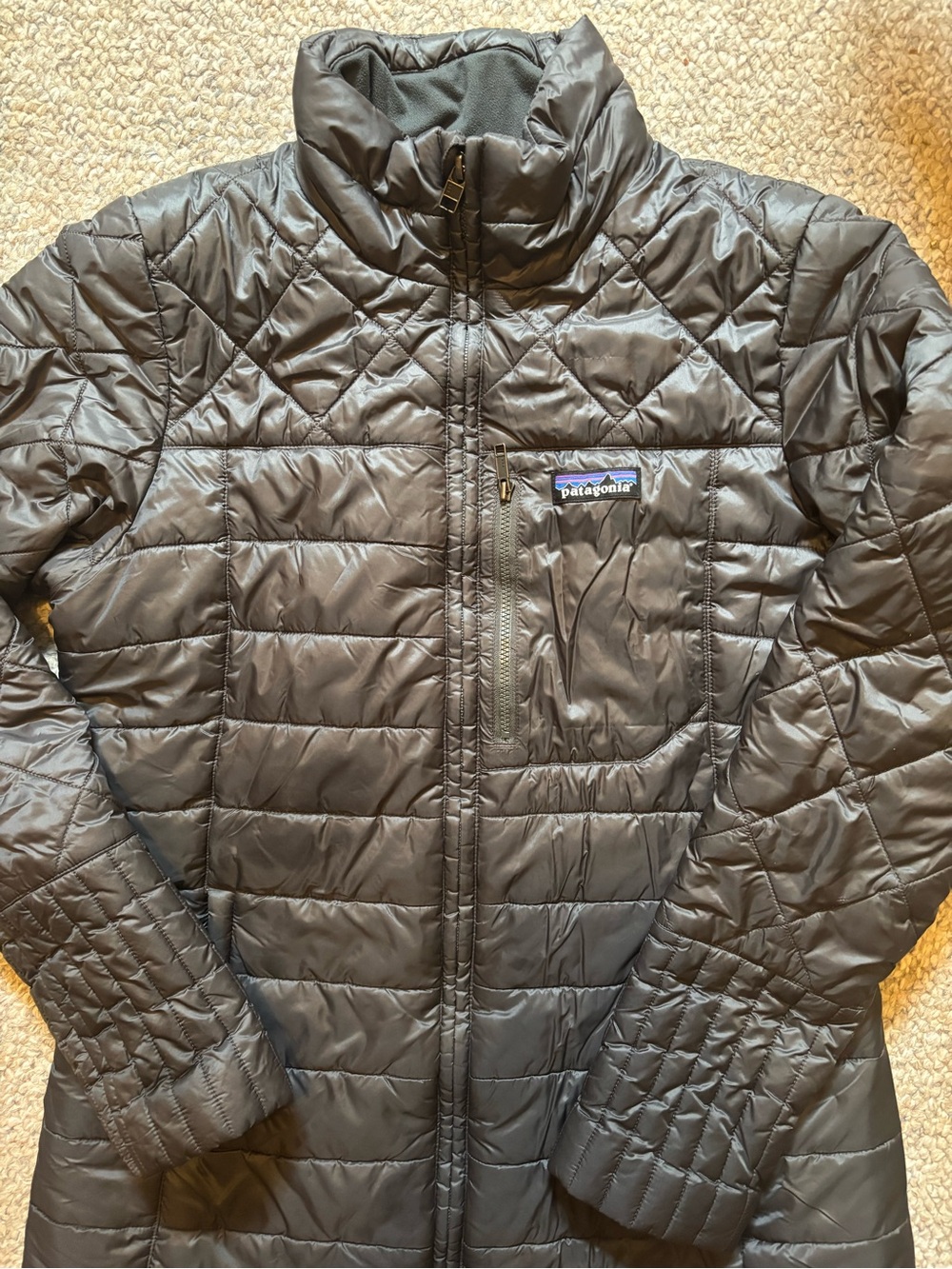Patagonia Black Quilted Long Insulated Puffer Jacket - Picture 2 of 8